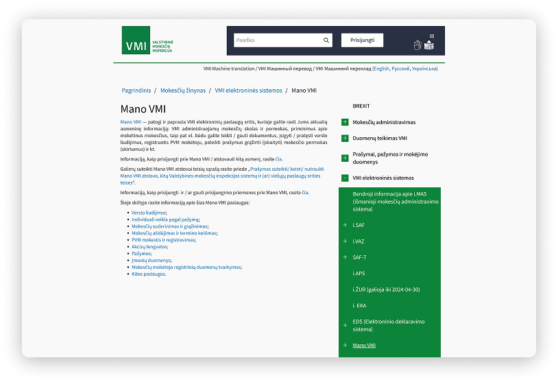VMI sistema individualios veiklos apskaitai Fin24