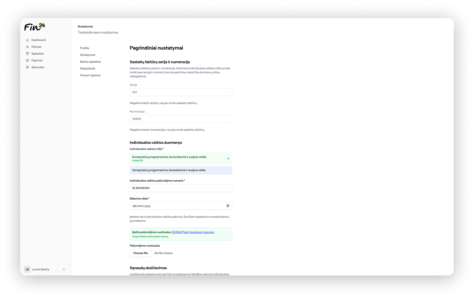 VMI sistema individualios veiklos apskaitai Fin24